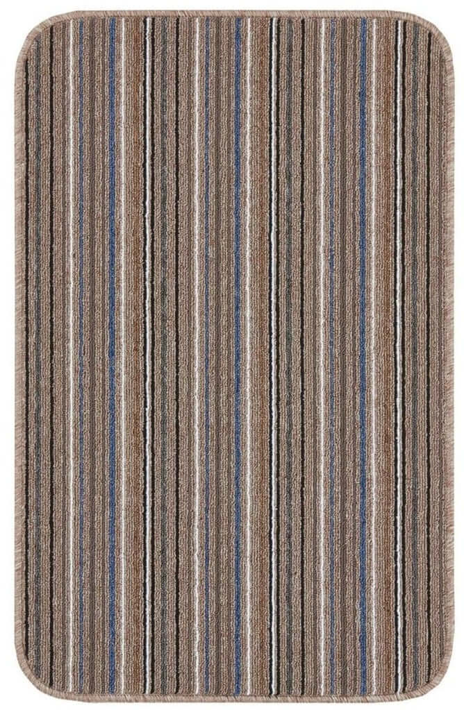 Stockholm Mocha/Blue Washable Mat The Rugs