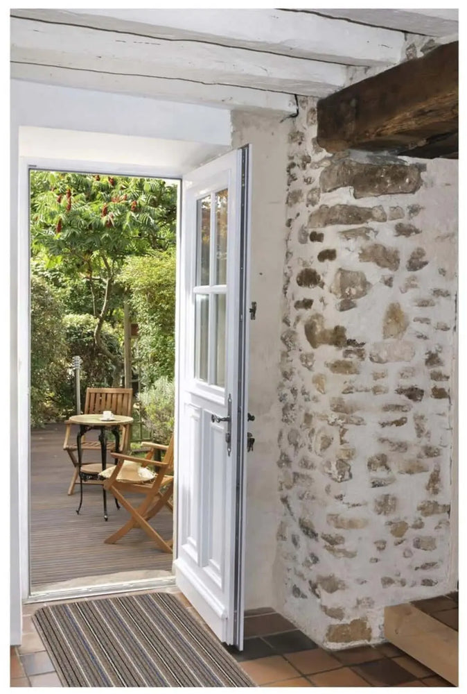 Stockholm Mocha/Blue Washable Mat The Rugs