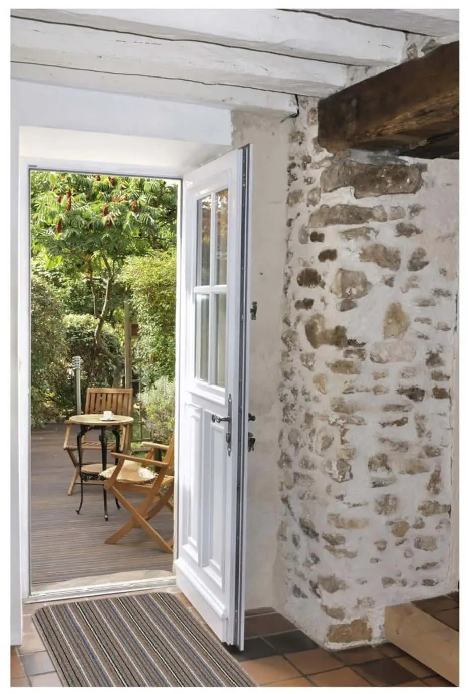 Stockholm Mocha/Blue Washable Mat The Rugs