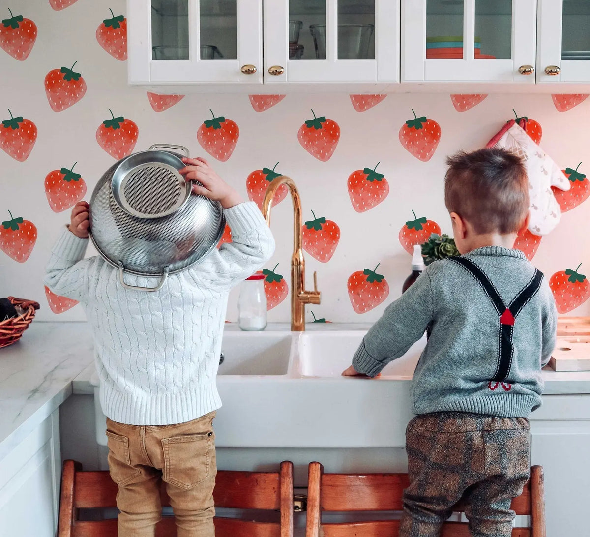Strawberries Decal | Wall Decal Set for Kids Decor | Charming Set of Wall Stickers ClickWalls