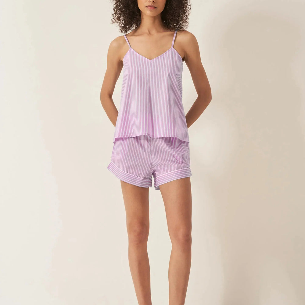 Stripe Women's Cami Organic Cotton Short Set Myza