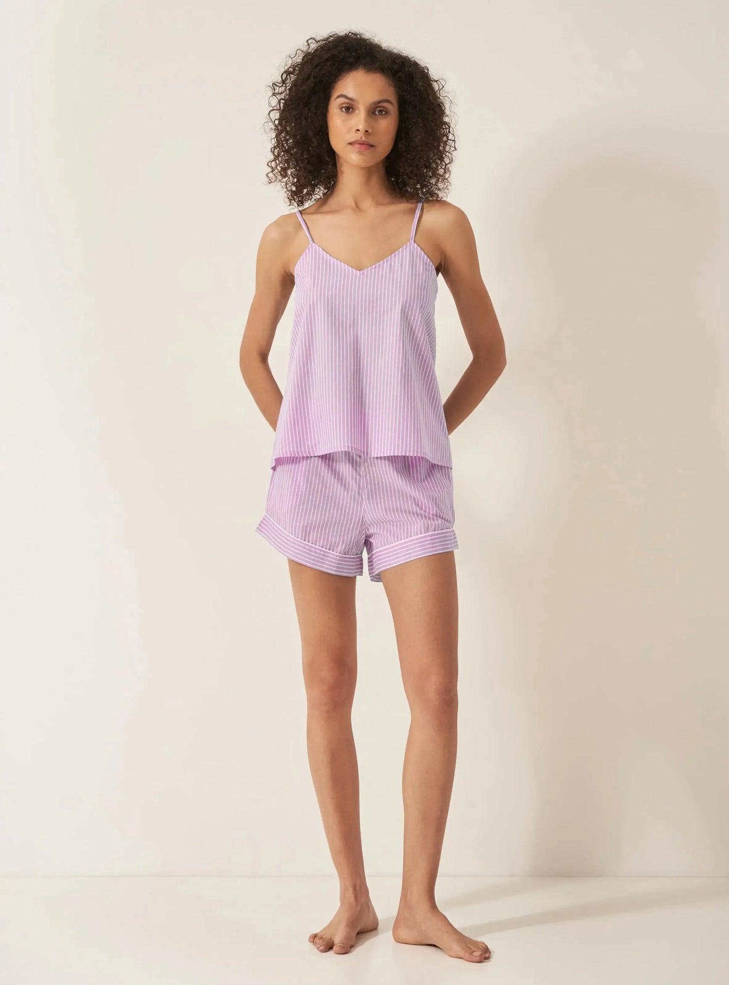 Stripe Women's Cami Organic Cotton Short Set Myza