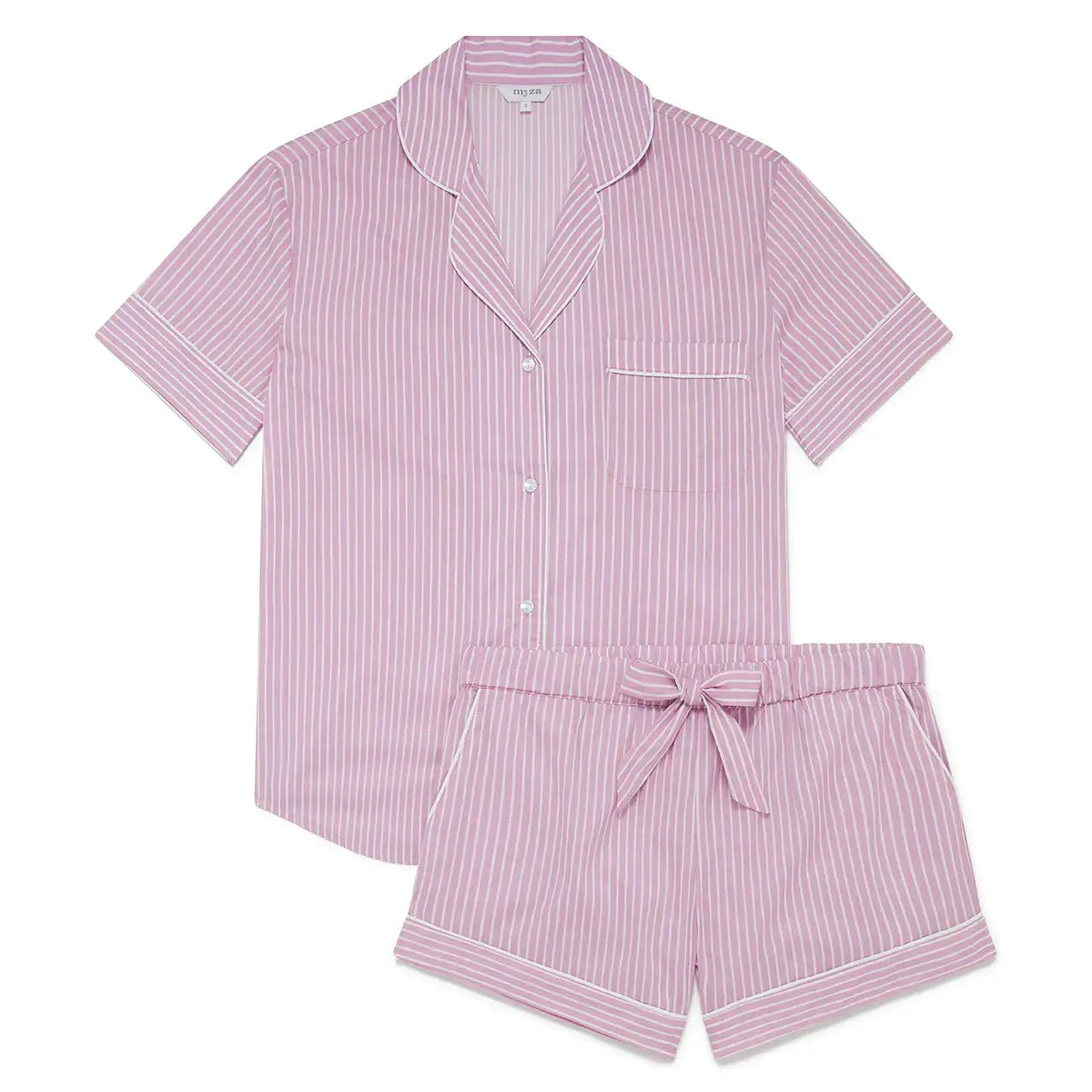 Stripe Women's Short Sleeve Organic Cotton Pyjama Short Set Myza
