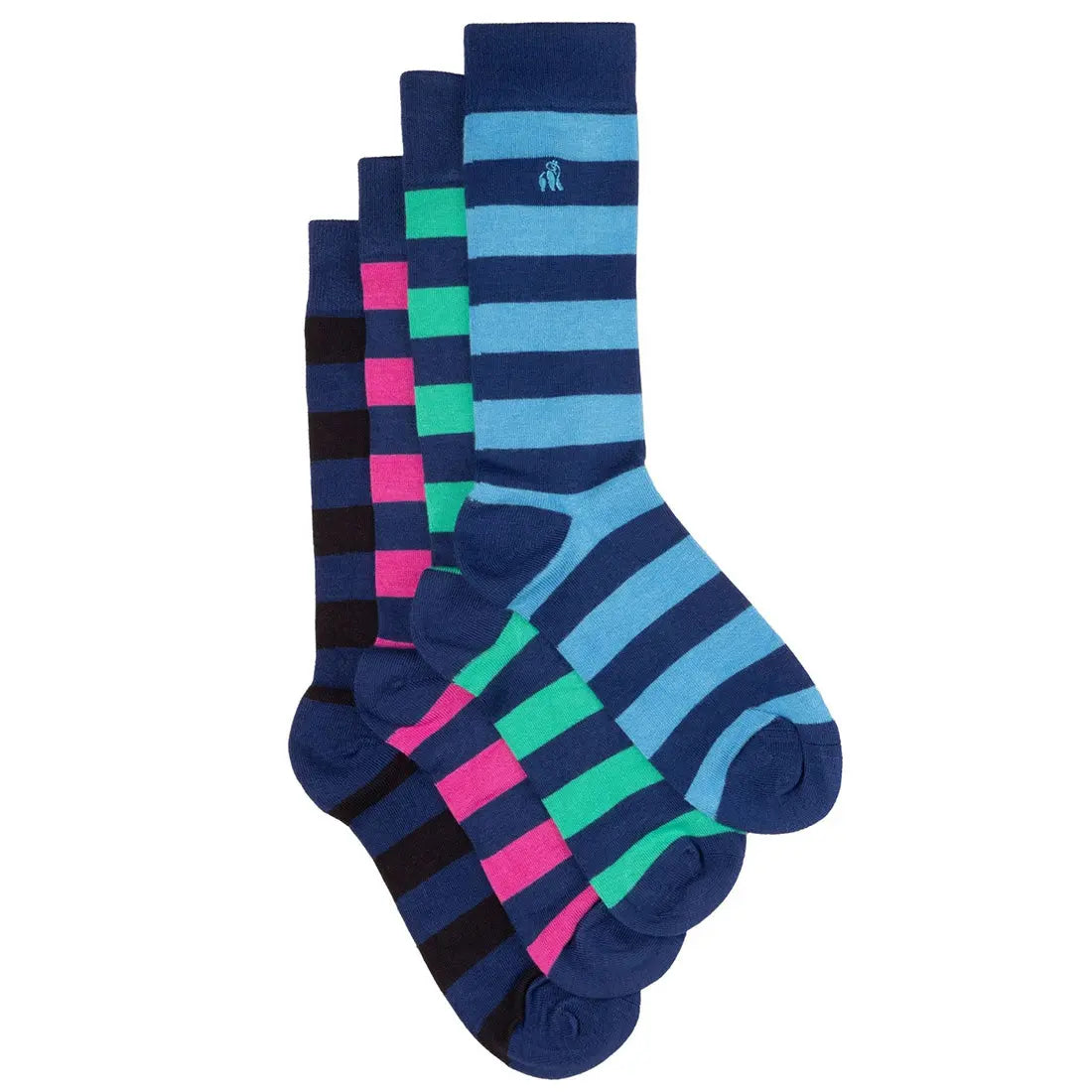 Striped Bamboo Sock Bundle - Four Pairs Swole Panda