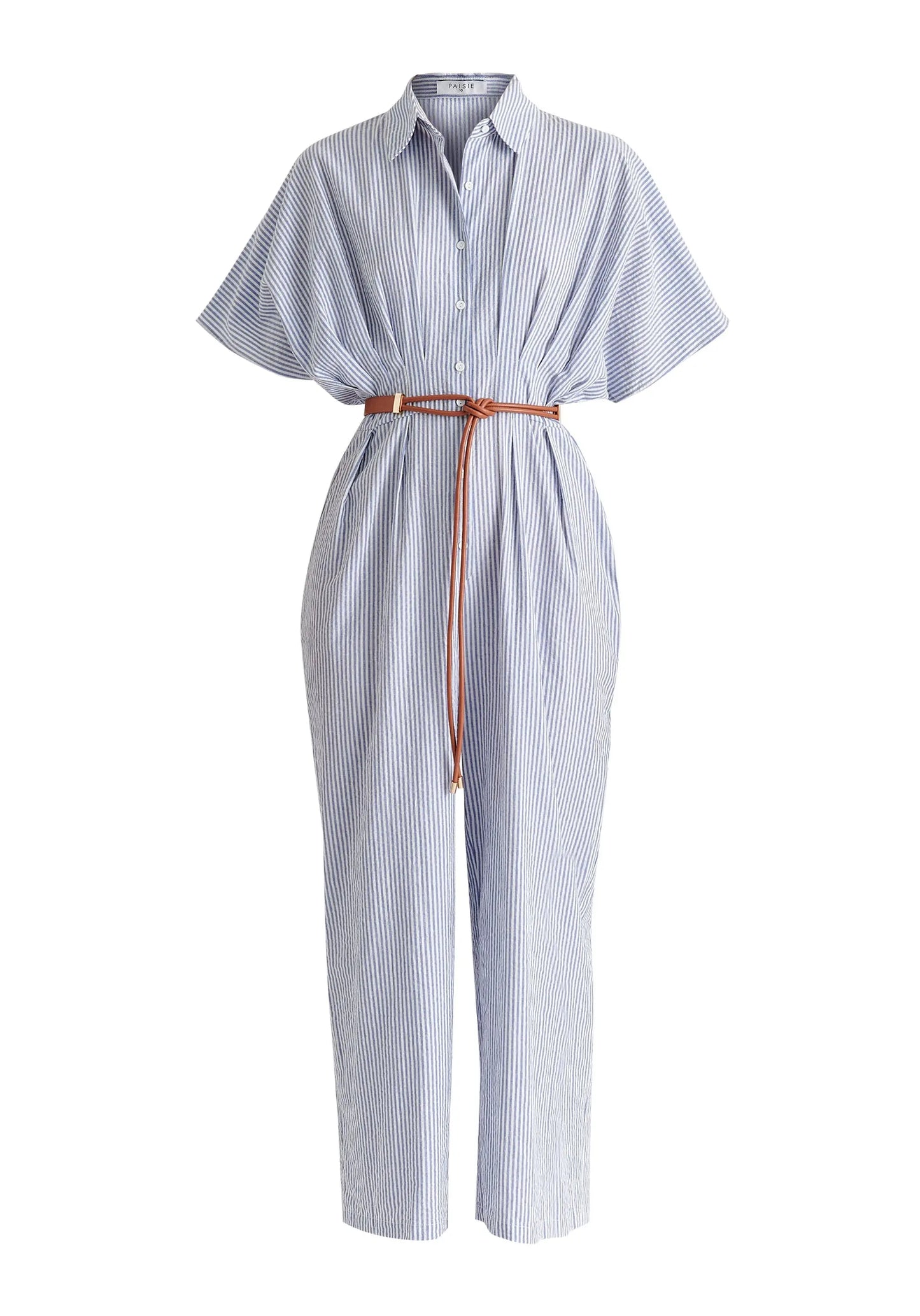 Striped Jumpsuit With Waist Pleats Paisie
