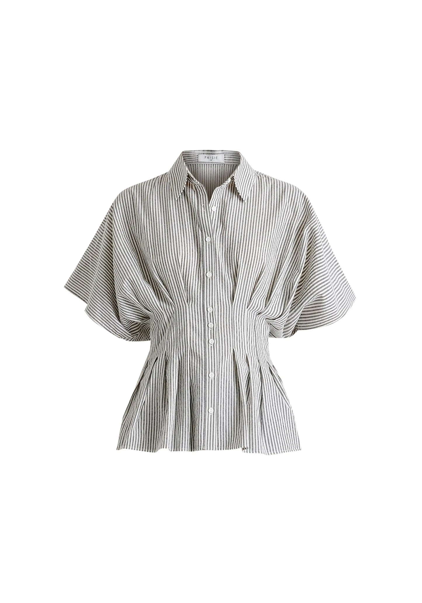 Striped Shirt With Waist Pleats Paisie