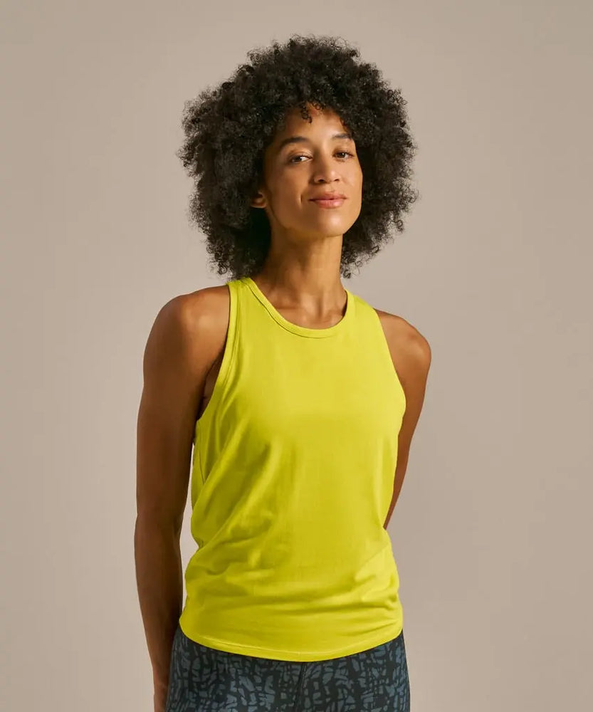 Sulphur Yellow Air Tie Back Yoga Vest BAM Clothing