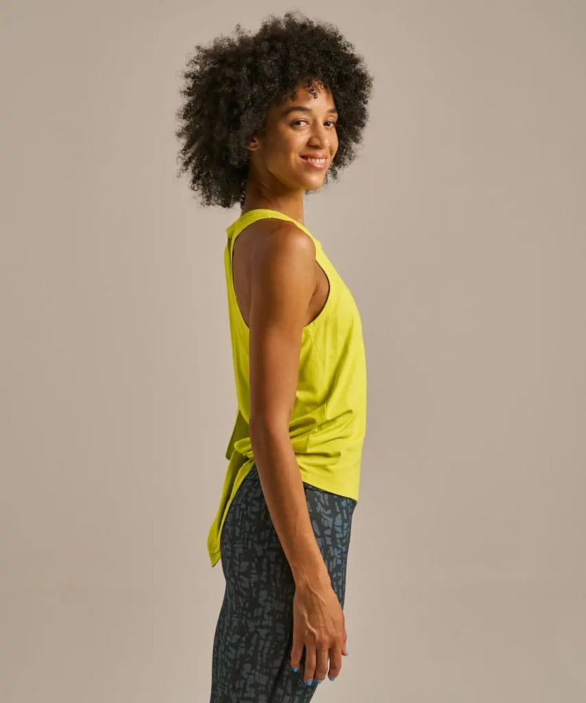 Sulphur Yellow Air Tie Back Yoga Vest BAM Clothing