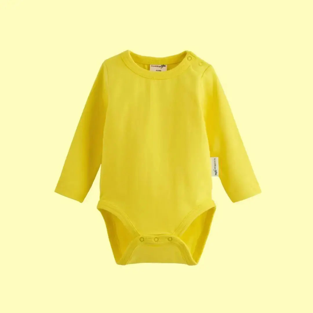 Sunshine Yellow Kids Organic Long Sleeve Vest ScandiBugs