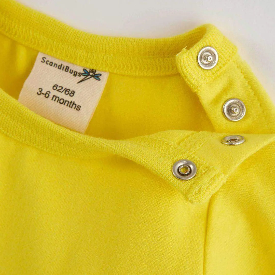 Sunshine Yellow Kids Organic Long Sleeve Vest ScandiBugs