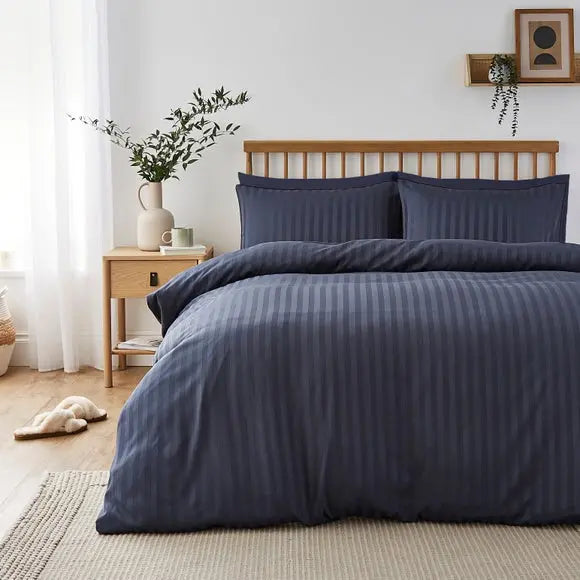 Super Soft Microfibre Stripe Duvet Cover and Pillowcase Set Dunelm