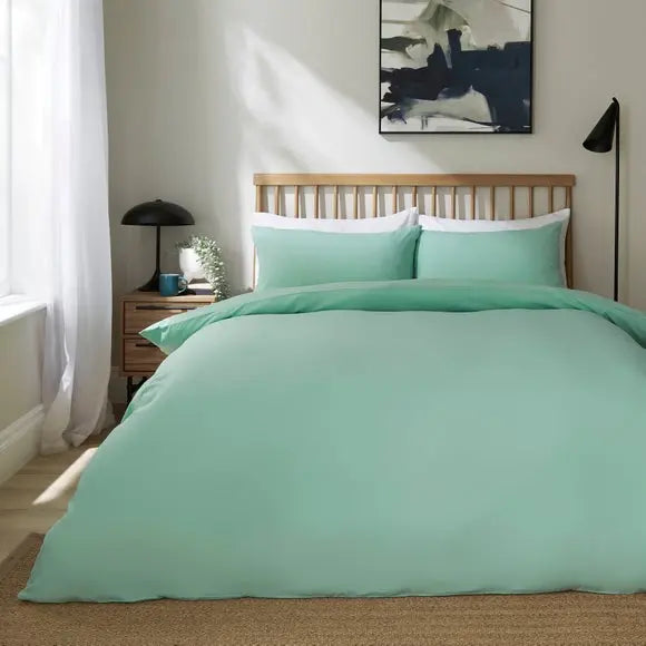 Super Soft Plain Polyester Duvet Cover & Pillowcase Set Dunelm