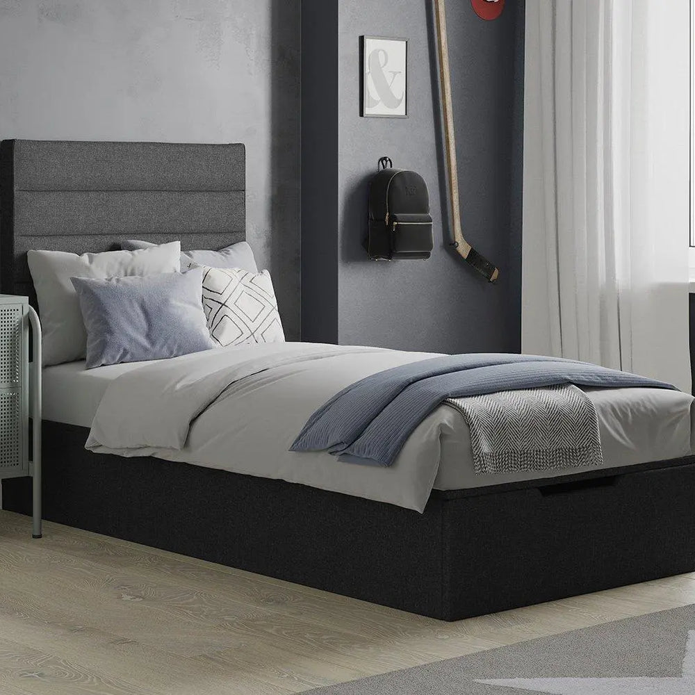 Sutton Upholstered Ottoman Bed Frame - Grey Dreams