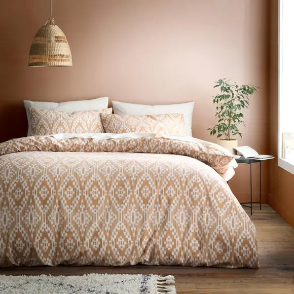 Syrah Ikat 100% Cotton Duvet Cover and Pillowcase Set Dunelm