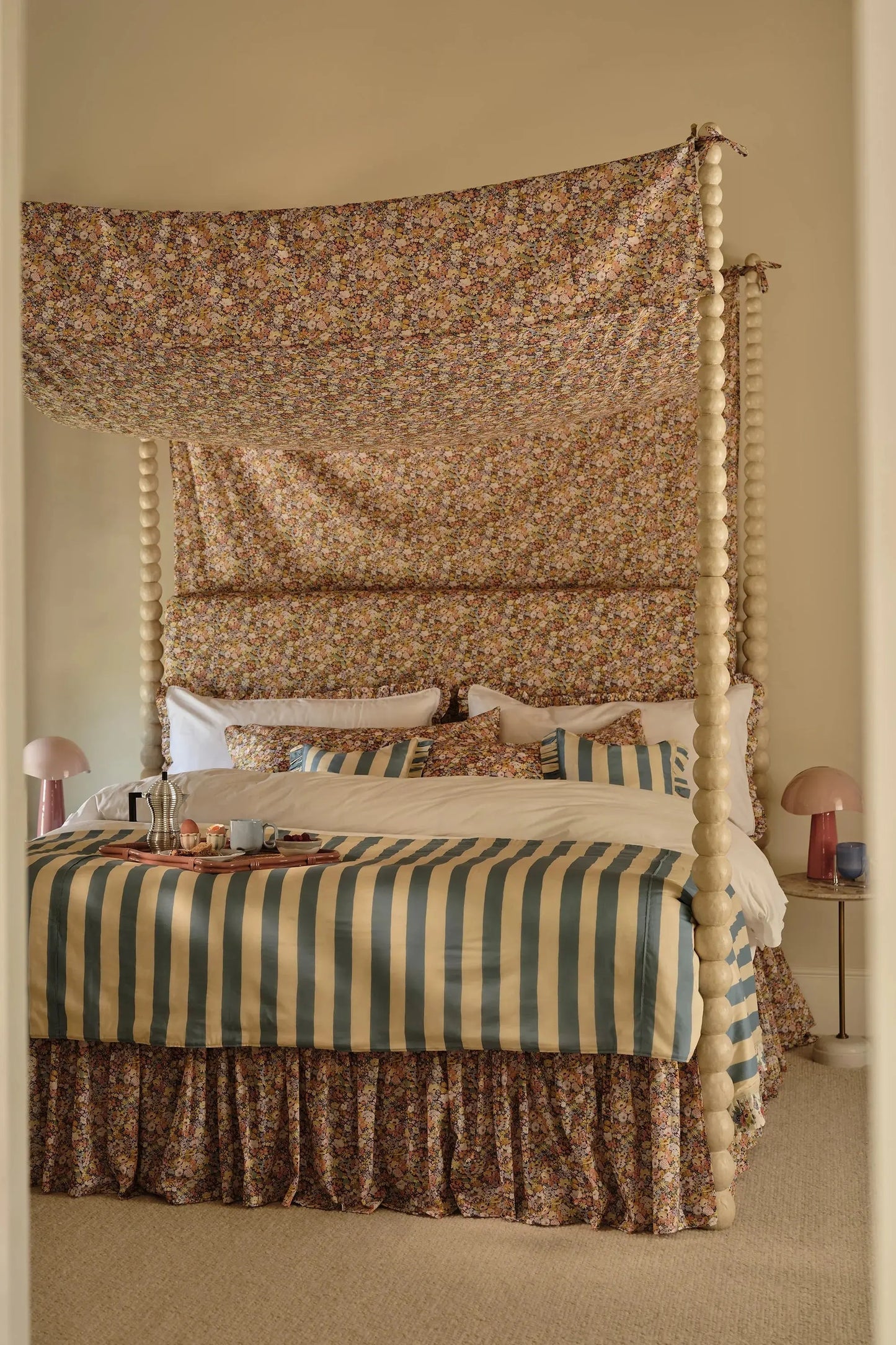 THORPE YELLOW Frill Edge White Liberty Pillowcase Coco & Wolf