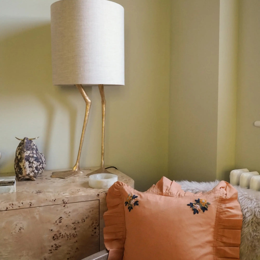 TURMERIC Liberty Embroidered Ruffle Cushion Coco & Wolf