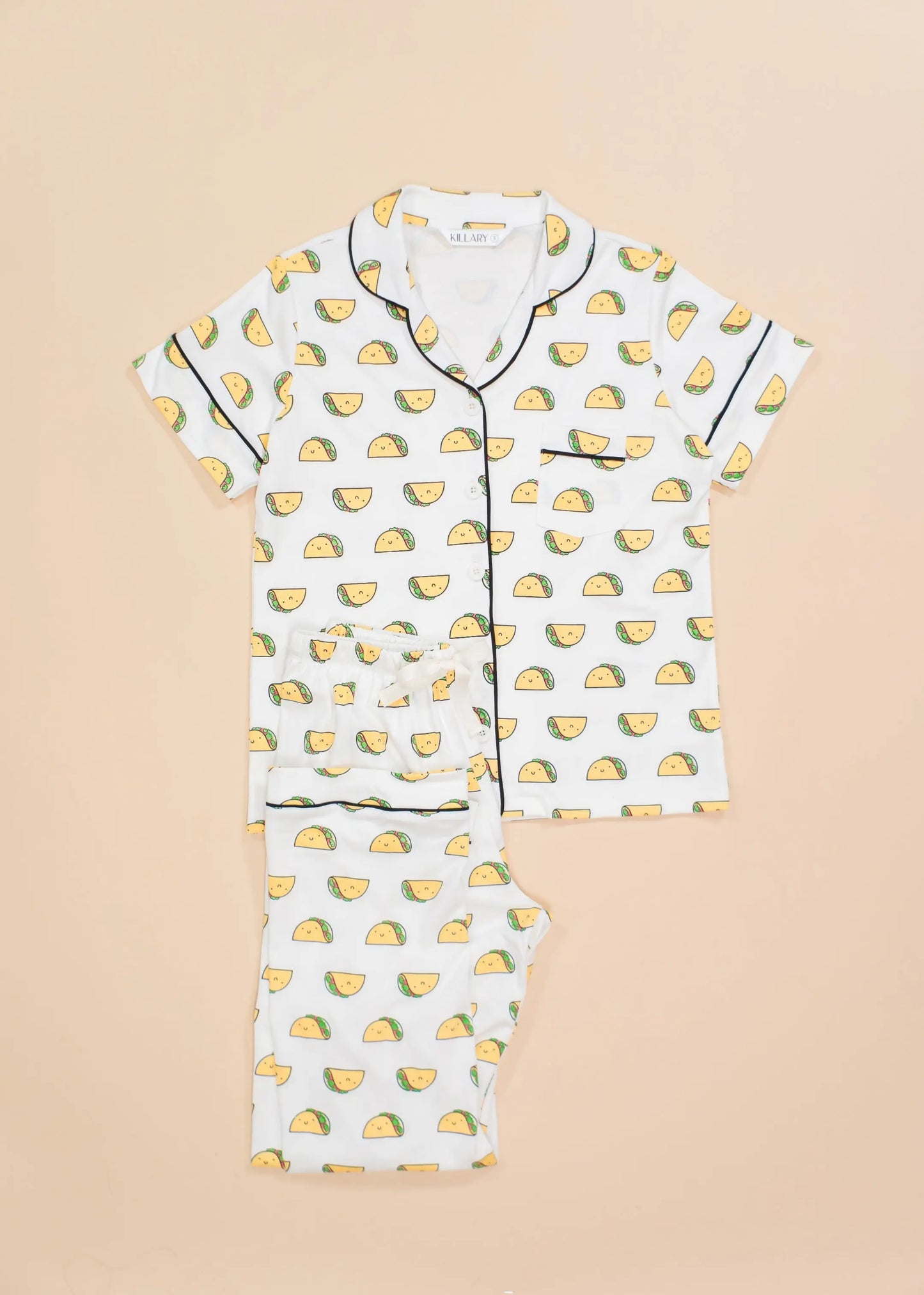 Tacos set Women's Pima Cotton Short Sleeve Pyjama Trouser Set killarysleepwear