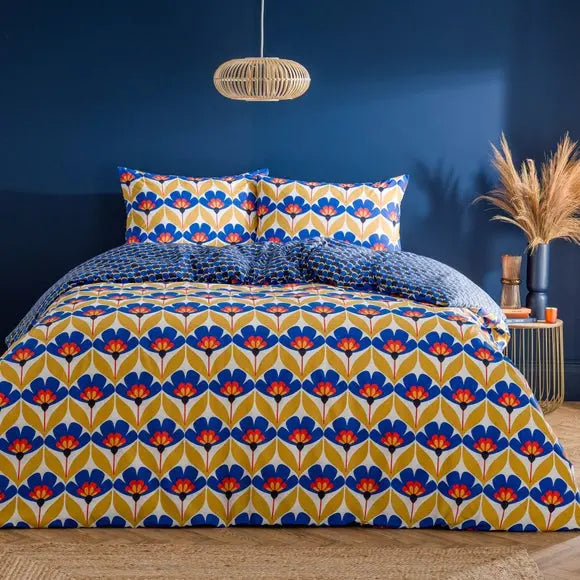 Tallie Retro Cotton Duvet Cover & Pillowcase Set Dunelm