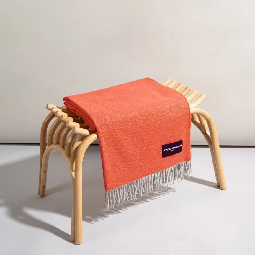 Tangerine Love Stories 100% Cashmere Blanket Heating & Plumbing London