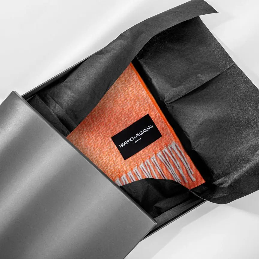 Tangerine Love Stories - 100% Cashmere Scarf Heating & Plumbing London