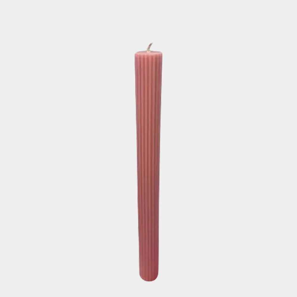Tapered Ribbed Candle Bubblegum Pink Lords Fragrance House