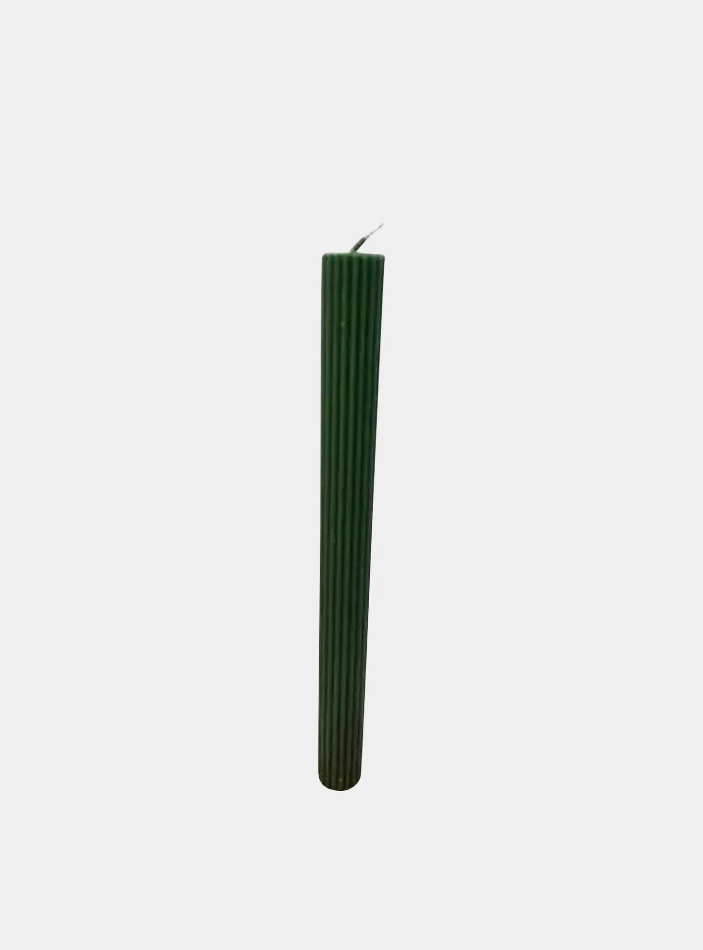 Tapered Ribbed Candle Green Lords Fragrance House