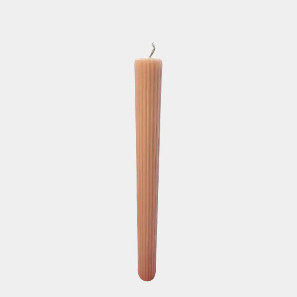 Tapered Ribbed Candle Nude Pink Lords Fragrance House