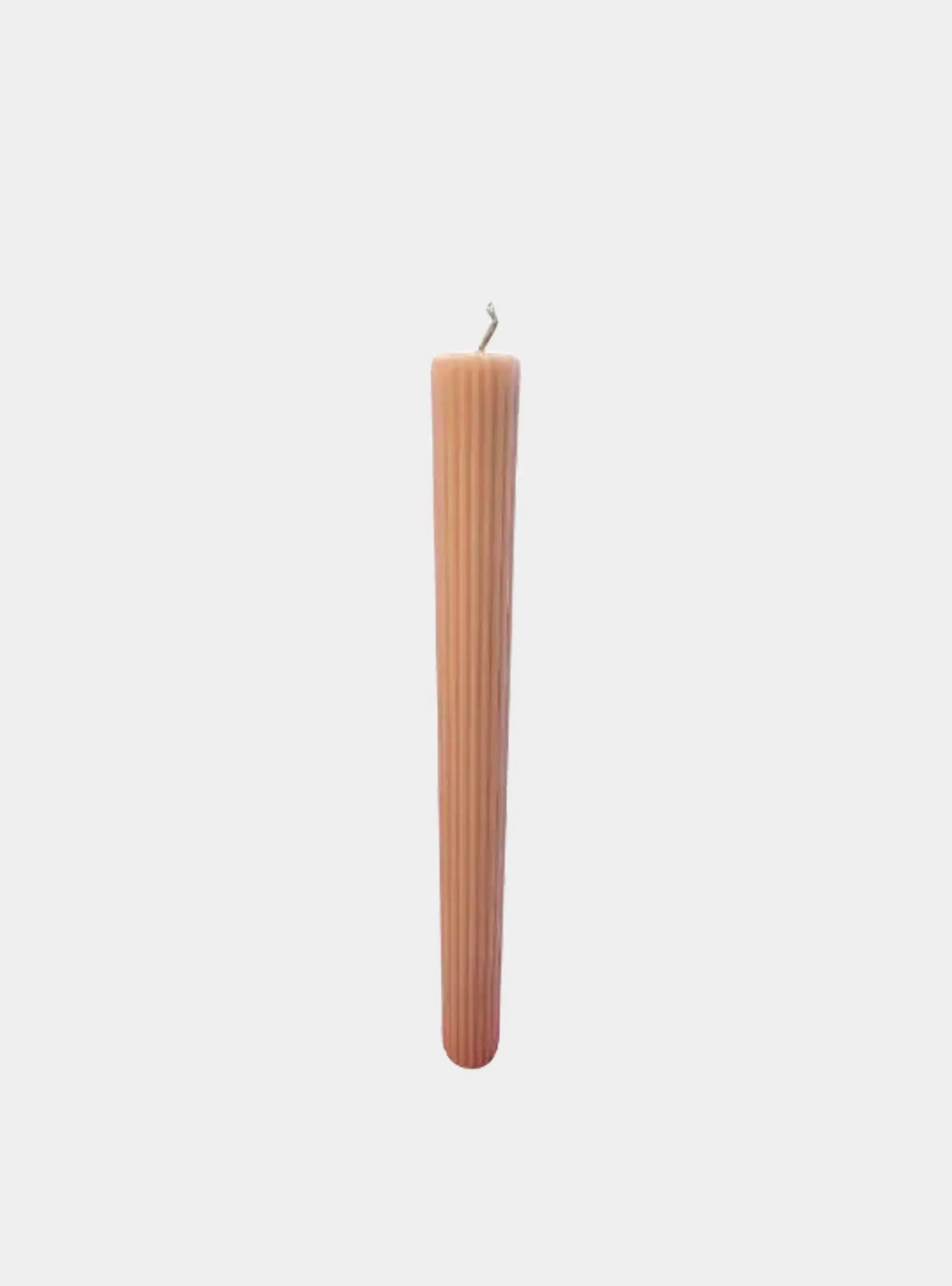 Tapered Ribbed Candle Nude Pink Lords Fragrance House