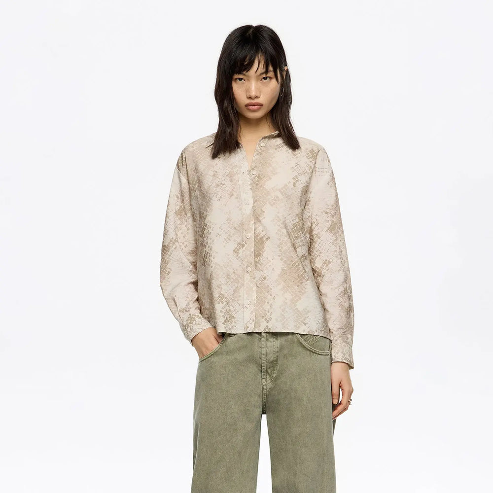 Taupe Snake boxy shirt Bimba y Lola UK