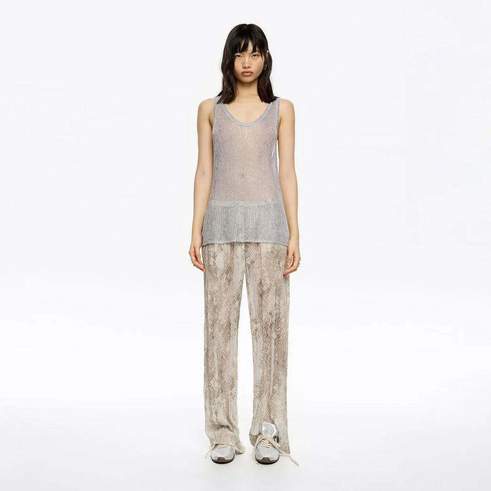 Taupe Snake pleated jogger trousers Bimba y Lola UK