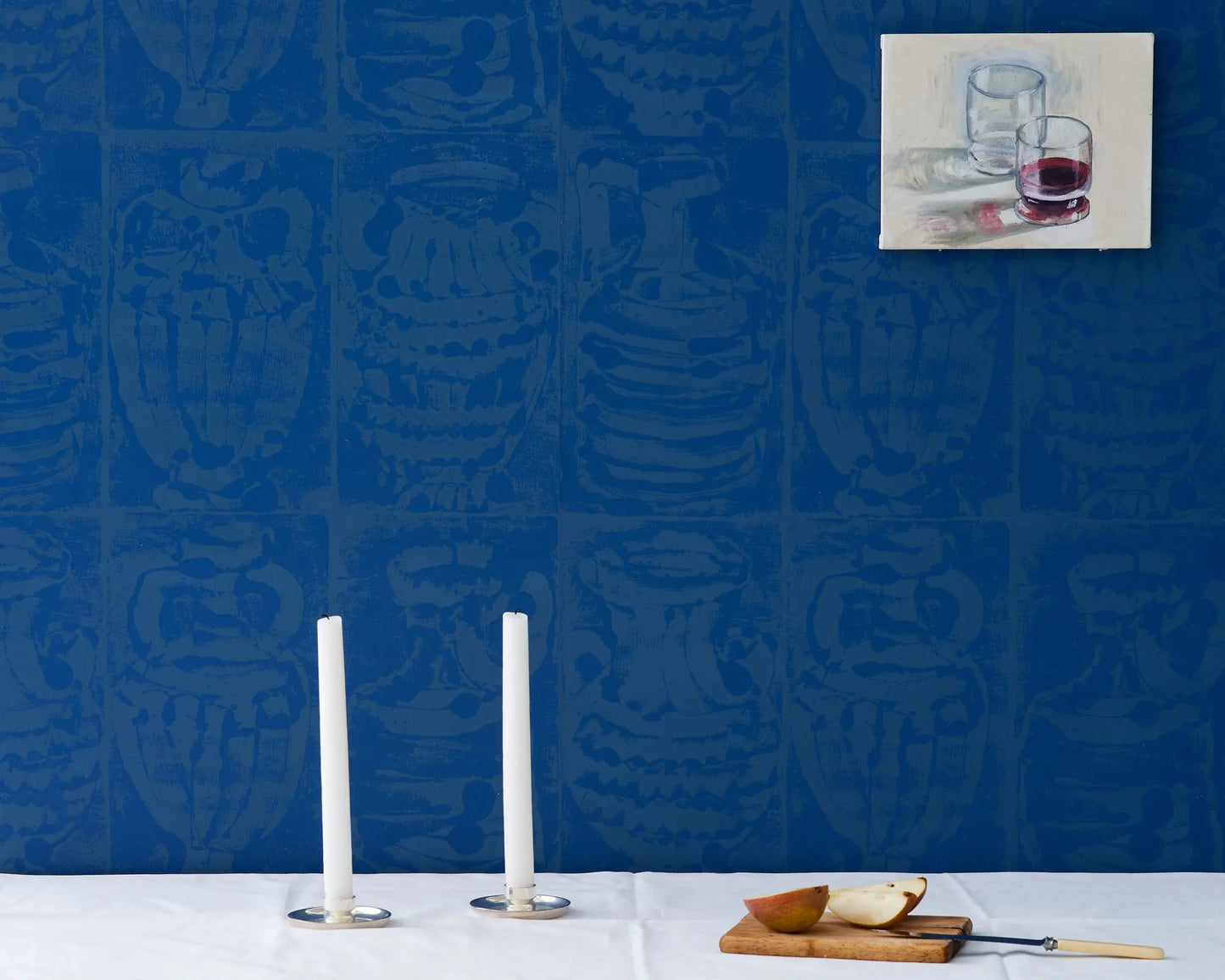 Taverna Wallpaper | Blue on Blue Stoff Studios