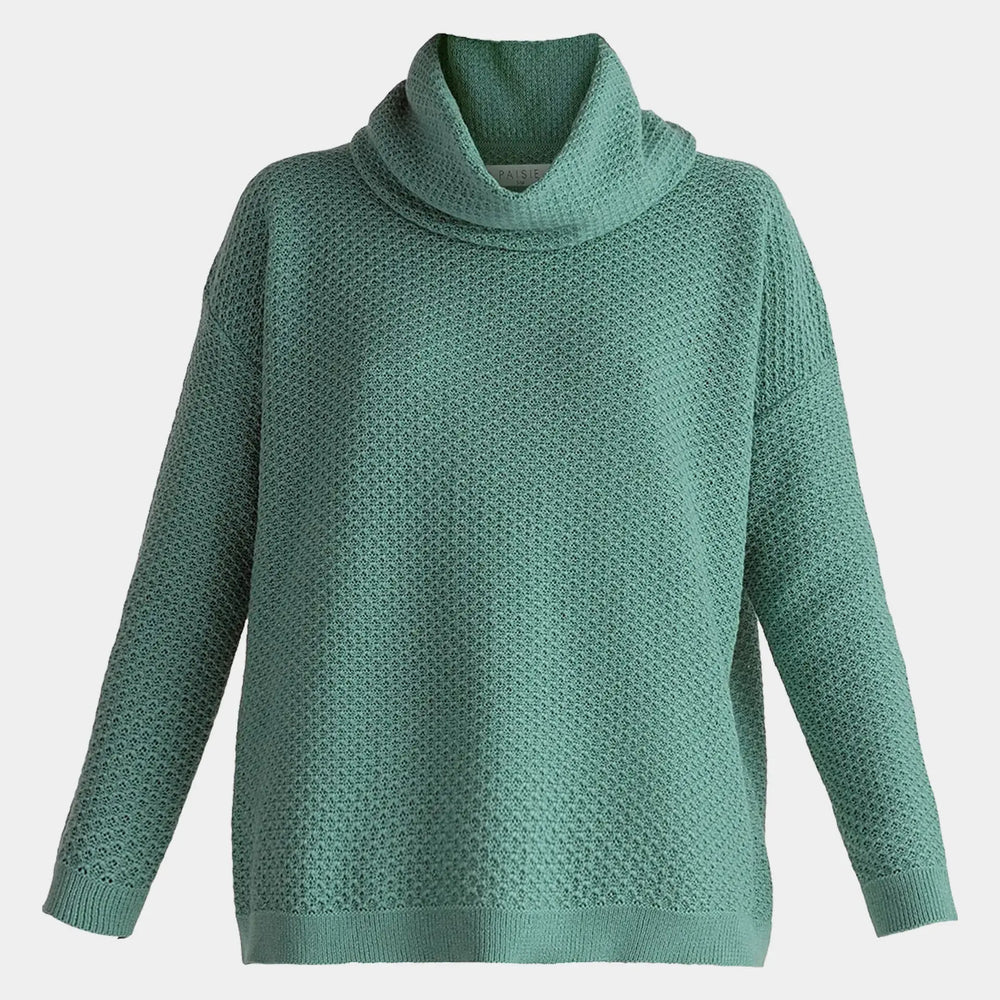 Teal Cowl Neck Jumper Paisie