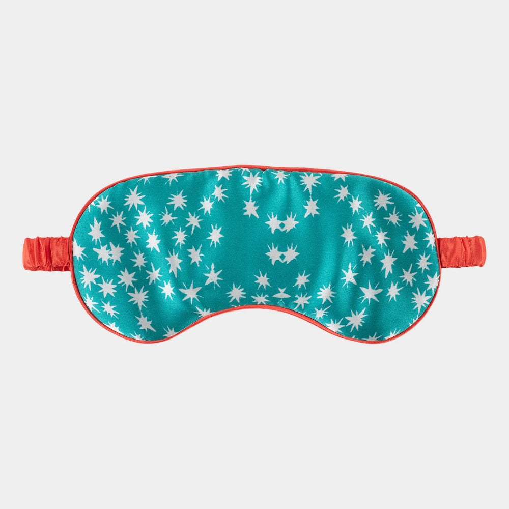 Teal Stars Silk Eye Mask Jessica Russell Flint