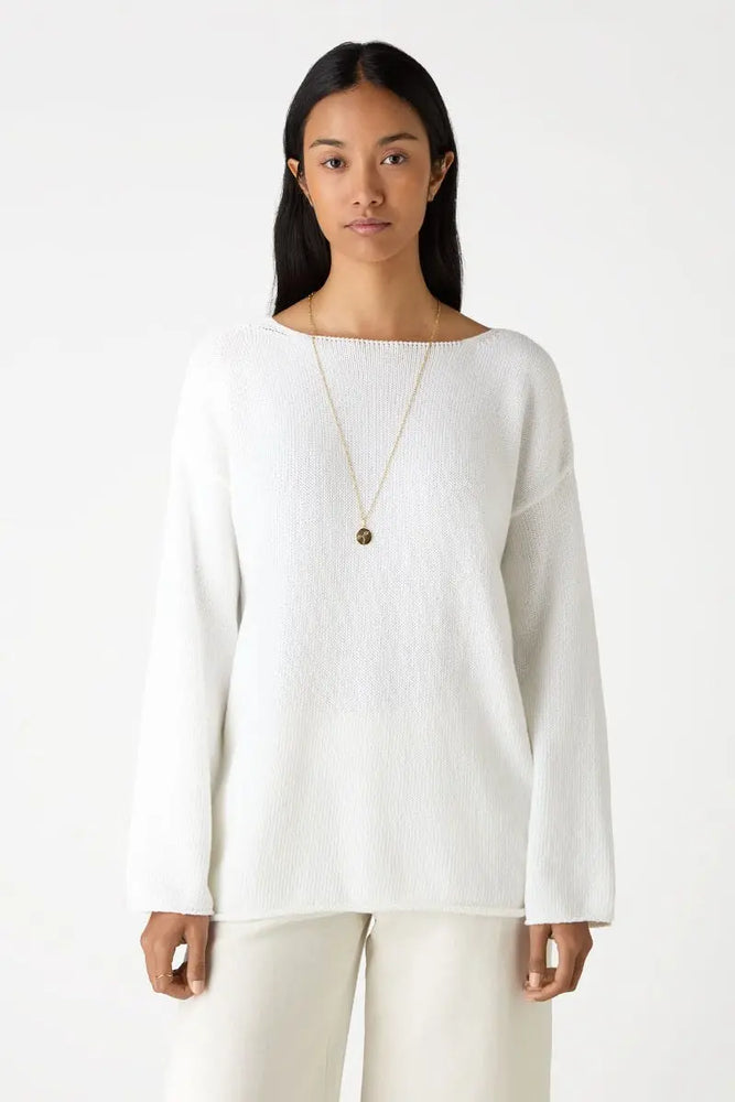 Teasel Cotton Jumper - white Bamford