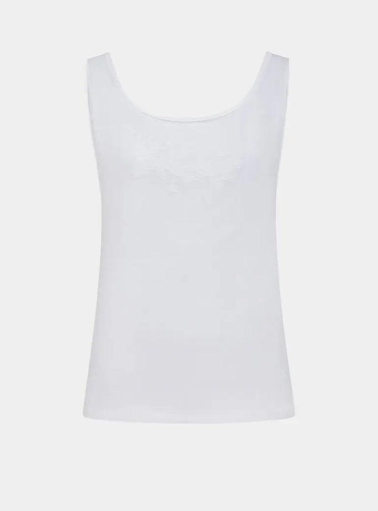 Teasel Ribbed Ethical-Cotton Vest - Glacier White Peachaus