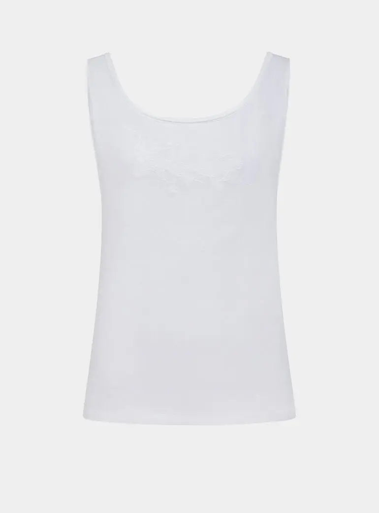 Teasel Ribbed Ethical-Cotton Vest - Glacier White Peachaus