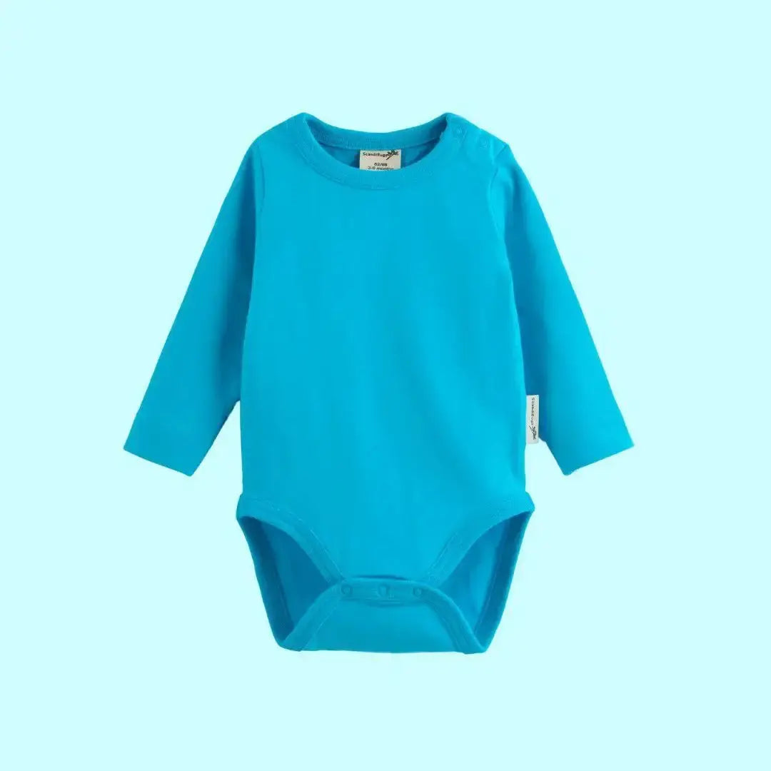 Tempting Turquoise Kids Organic Long Sleeve Vest ScandiBugs