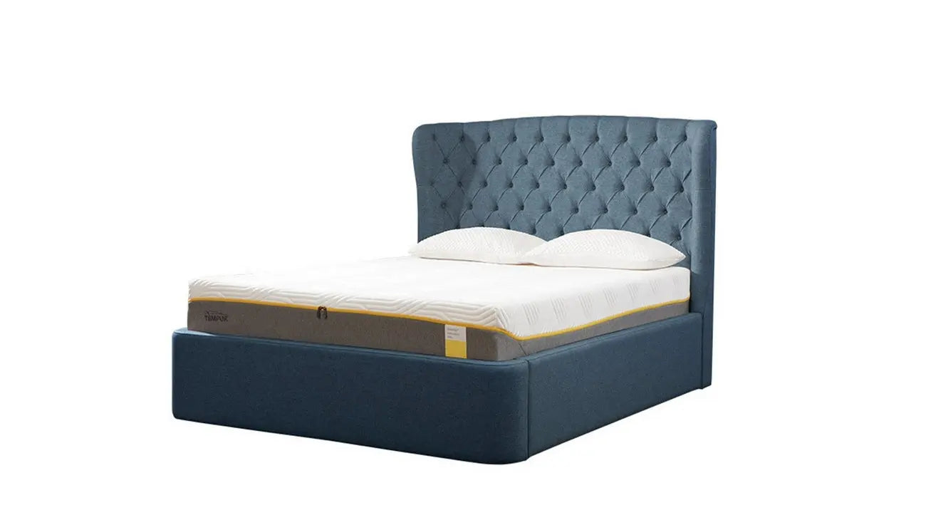 Holcot Ottoman Bed – Luxury Storage Bed Winged Headboard