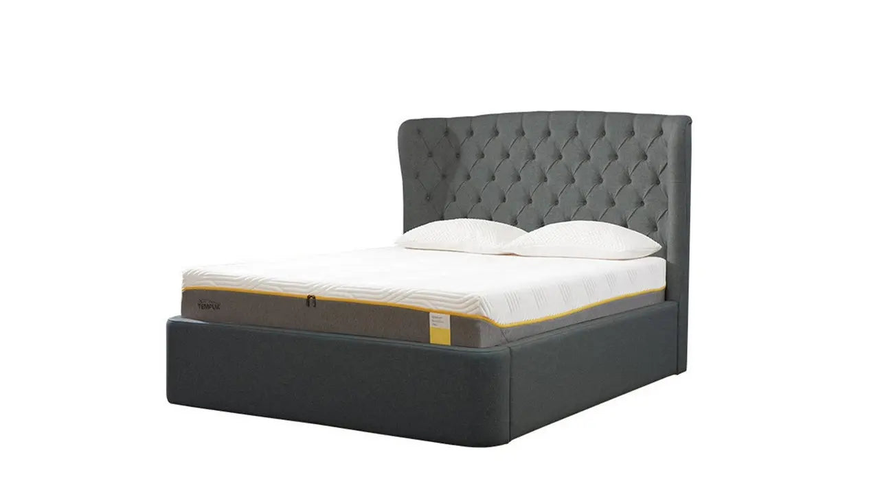 Holcot Ottoman Bed – Ottoman Storage Bed Winged Headboard