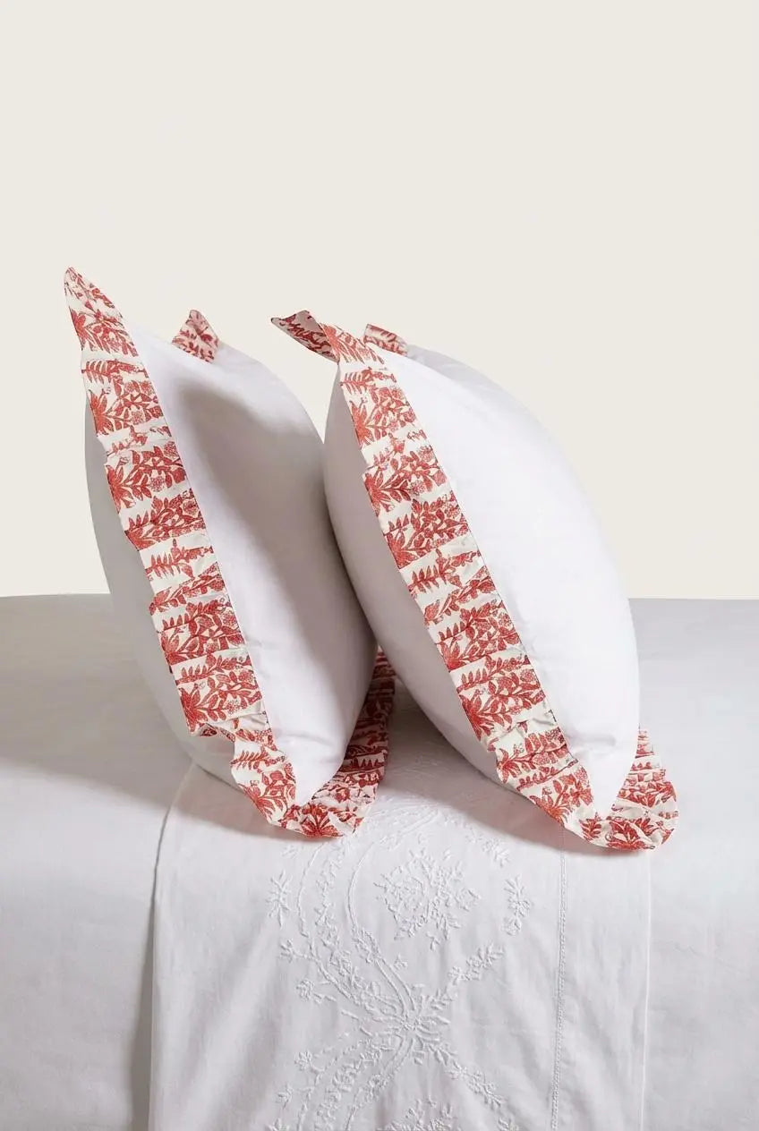 Terracotta Organic Cotton Poplin Pillowcase Kapara London