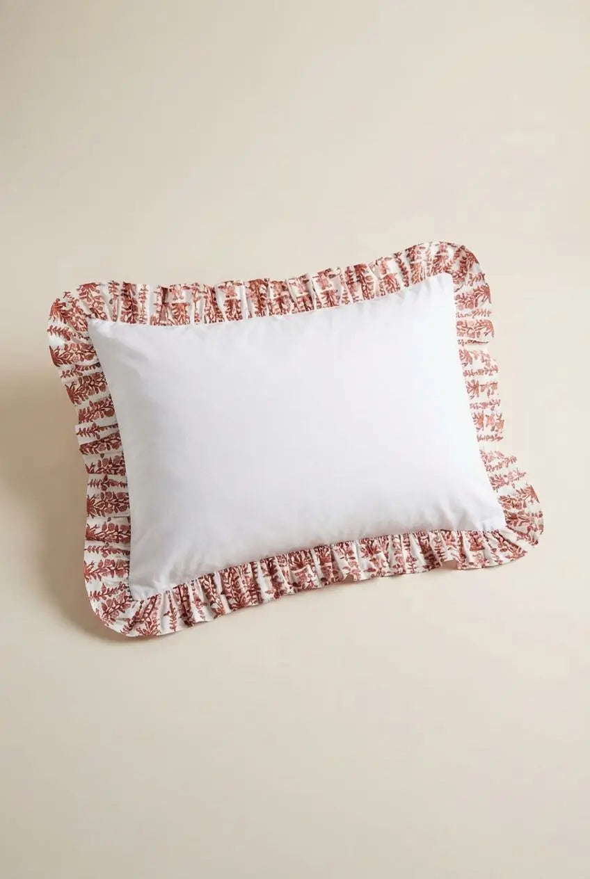Terracotta Organic Cotton Poplin Pillowcase Kapara London
