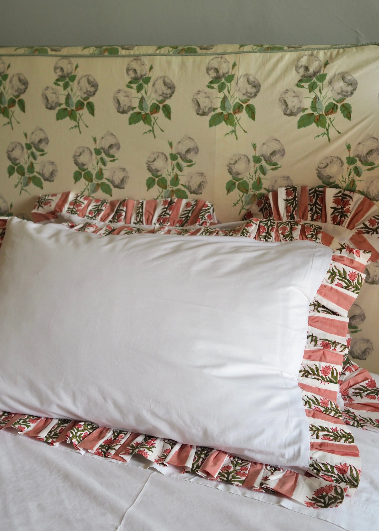 Terracotta Pink Organic Cotton Poplin Pillowcase Kapara London