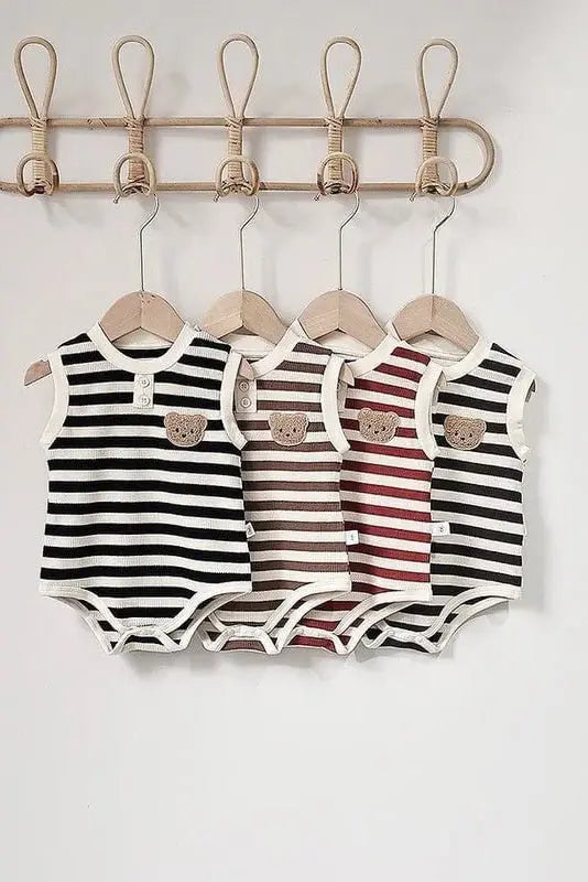 The Bear Beach Stripe Bodysuit Cozy Crew Club