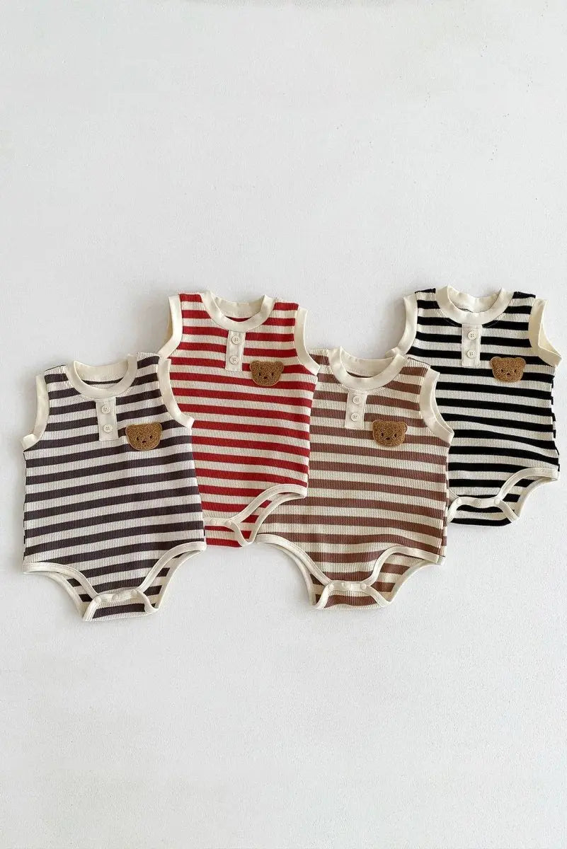 The Bear Beach Stripe Bodysuit Cozy Crew Club