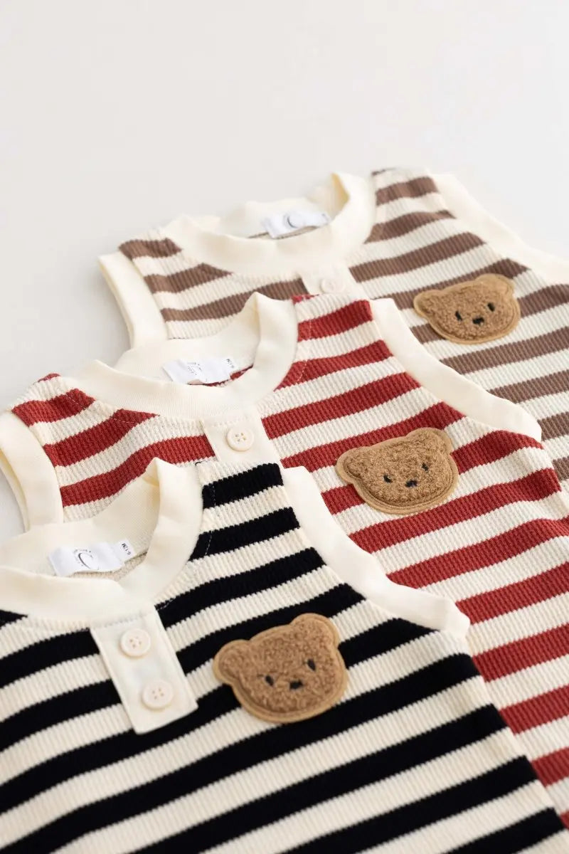 The Bear Beach Stripe Shorts & T-Shirt Cozy Crew Club