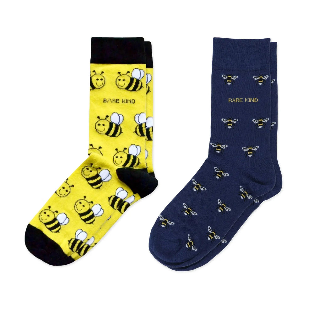 The Bee 2 Pack Bamboo Sock Set Bare Kind