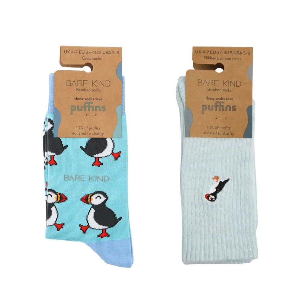 The Blue Puffin 2 Pack Bamboo Sock Set Bare Kind