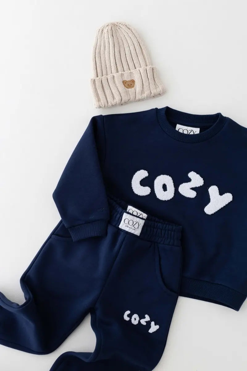 The COZY Little Lounger Tracksuit Navy Cozy Crew Club