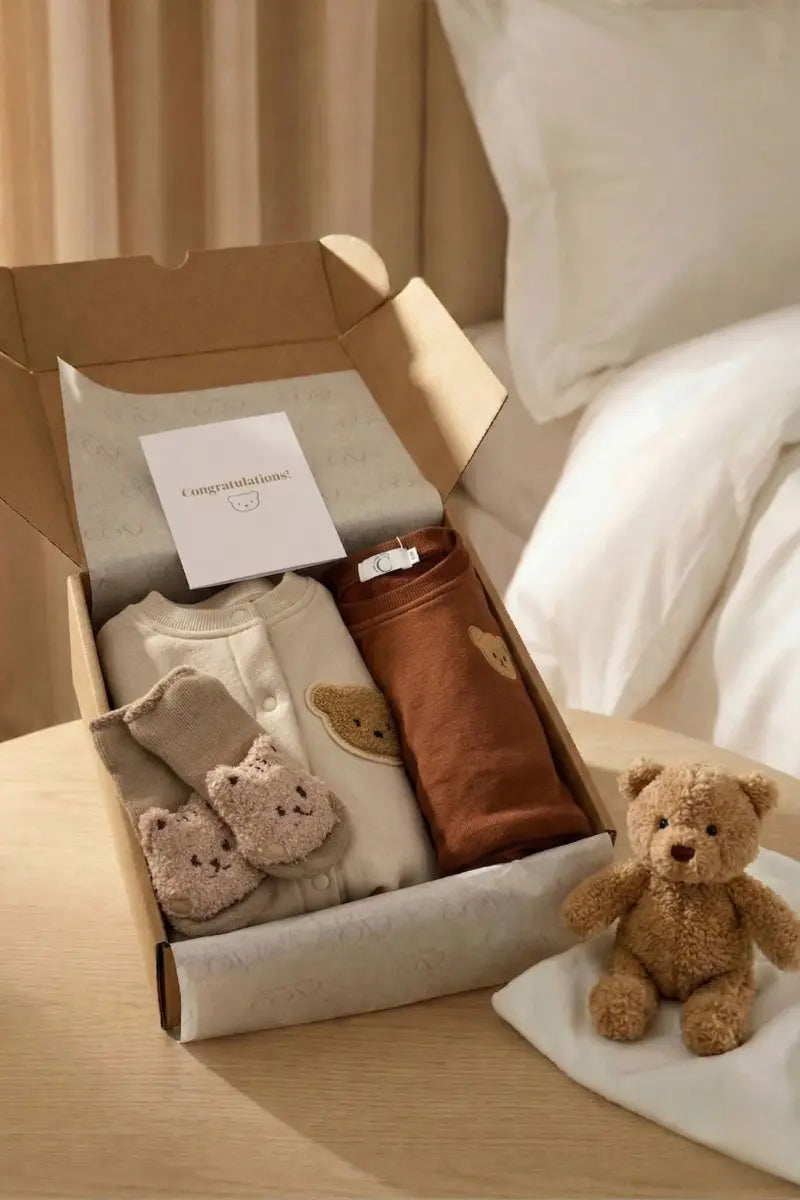 The Cozy Ultimate Bear Tracksuit + Playsuit + Socks Personalised Gift Box Cozy Crew Club