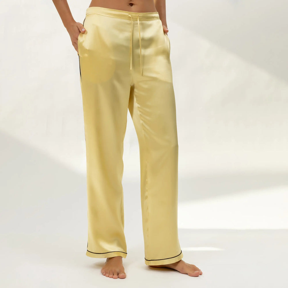 The Lady Silk Pants Panna Cotta NOKAYA